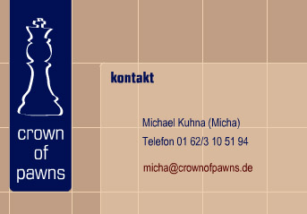 Kontaktdaten crown of pawns